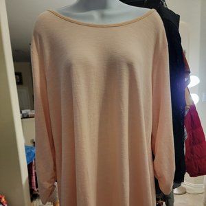 Style & Co Peach Top- Long Sleeve with Ruffles Size 2XL